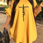 LW Plus Size Faith Letter Print Ruffle Design