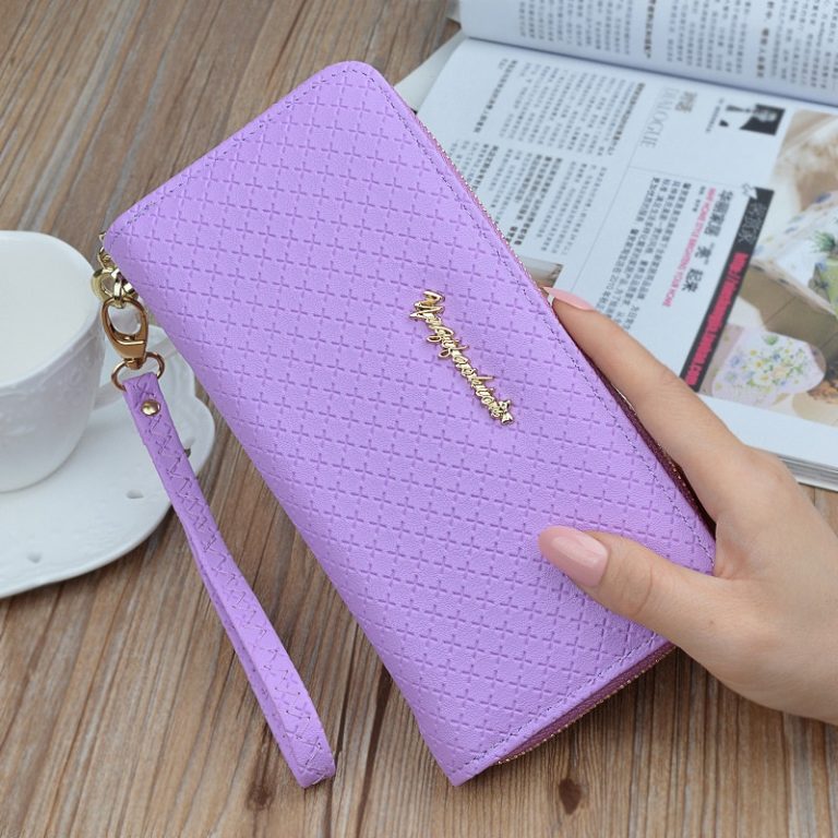 Ladies Zipper Purse Large Capacity Practical Hand Wallet Woman PU Leather Fashion Female Long Section Wallet 1