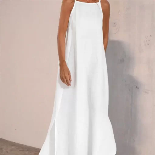 Lady Strappy Dress Long Dress Elegant Shoulderless Maxi Dress for Women A line Ankle Length Vest 3