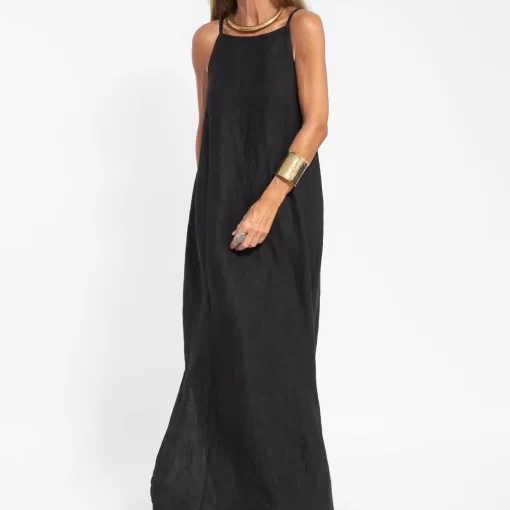 Lady Strappy Dress Long Dress Elegant Shoulderless Maxi Dress for Women A line Ankle Length Vest