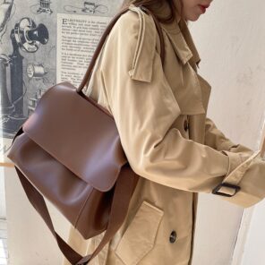 Large Capacity Women s Shoulder Bag Vintage Commuting PU Leather Messenger Bags For Ladies Luxury Female