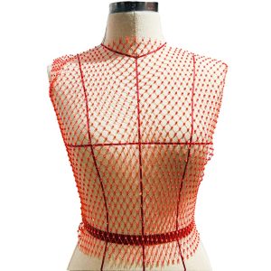 Leqoel Sexy Mesh Crop Tops for Women Summer Rhinestones Fashion Party See Through Fishnet Tank jpg x