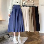 Lucyever Fashion High Waist Pleated Skirt Women Korean