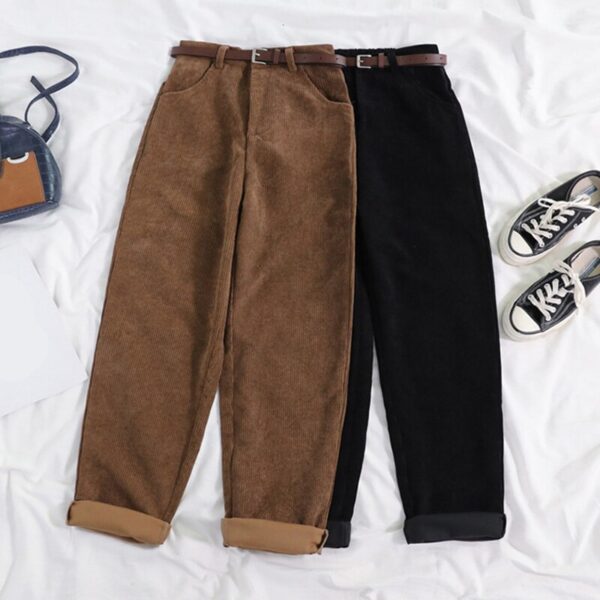 Lucyever Women s Loose Corduroy Pants Vintage High Waist Straight Trousers Female 2022 Spring New Oversize 1