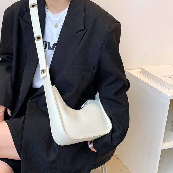 Luxury Crossbody Bags For Women 2021 Leather Lemon Color Shoulder Bag Women Casual Satchels Wide Straps 3