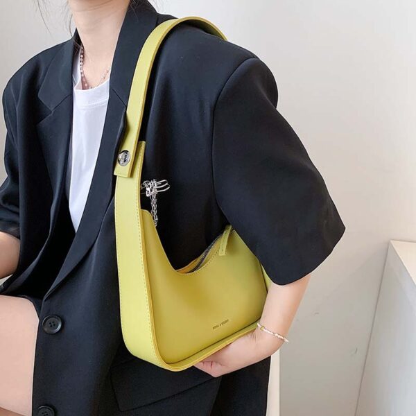 Luxury Crossbody Bags For Women 2021 Leather Lemon Color Shoulder Bag Women Casual Satchels Wide Straps 4