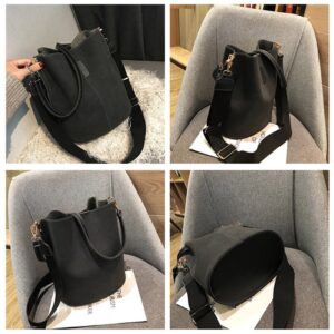 Luxury Designer Handbags Ladies Bucket Bag PU Leather Shoulder Bags Large Capacity Crossbody Bags for Women 4