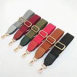 Luxury Pure Color Cotton Webbing With Pu Leather