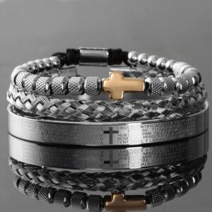 Luxury Set Stainless Steel Bracelet Hip Hop Men Jewelry Cross Charm Open Brangle Carving Spanish Scripture 4.jpg 640x640 4