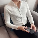 Luxury Vintage Jacquard Shirt 2023 Spring Long Sleeve