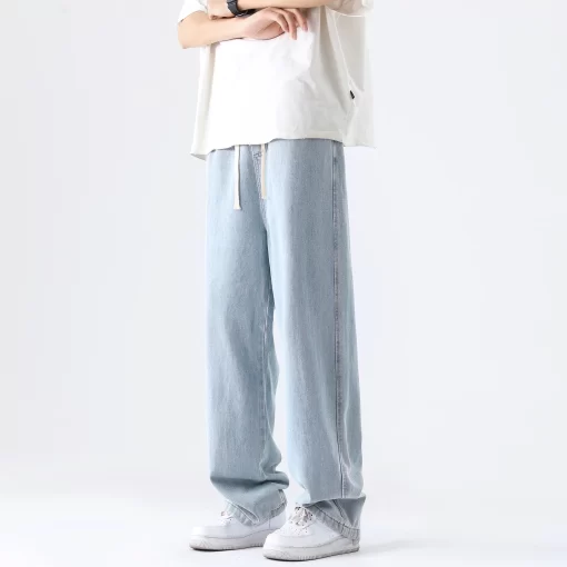 M 5XL Teenage Jeans Appear Slim and Loose Fitting Casual and Versatile Sportswear Pants Straight Leg 4