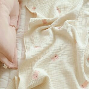 MILANCEL Ins Hot Newborn Baby Blanket Korean Bear Embroidery Kids Sleeping Blanket Cotton Bedding Accessories 1.jpg 640x640 1