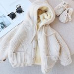 MILANCEL Winter Kids Sweaters Fur Lining Girls Cardigans