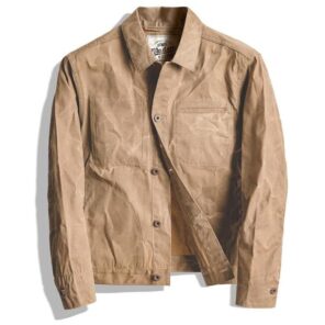 Maden Retro Khaki Jacket Male Size M To 3XL Waxed Canvas Cotton Jackets Military Uniform Light 2.jpg 640x640 2