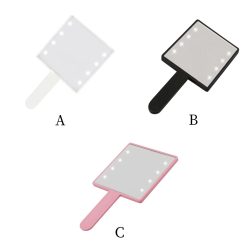 Makeup Mirror with LED Light with x LED Beads Handheld Small Square Cosmetic Mirror Gift for