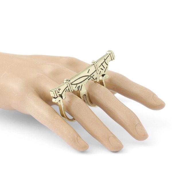 Matte Punk Party Double Finger Ring for Stage Performance Photography Gift for Doctor Strange Fans Cosplay
