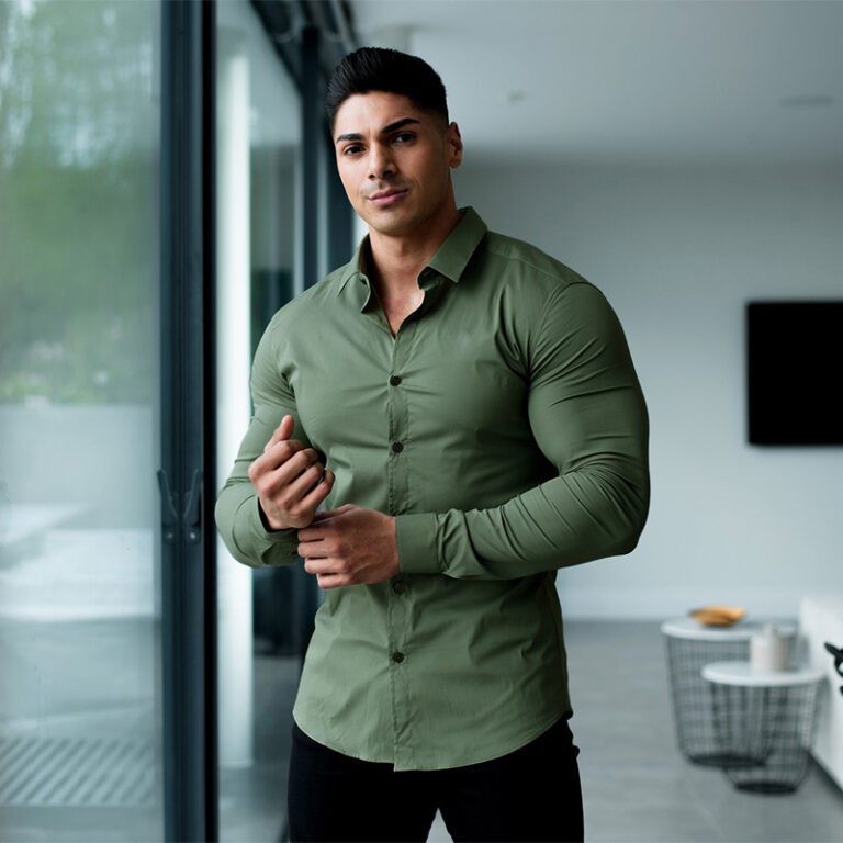 Men Fashion Casual long Sleeve Solid Shirt Super Slim Fit Male Social Business Dress Shirt Brand 3