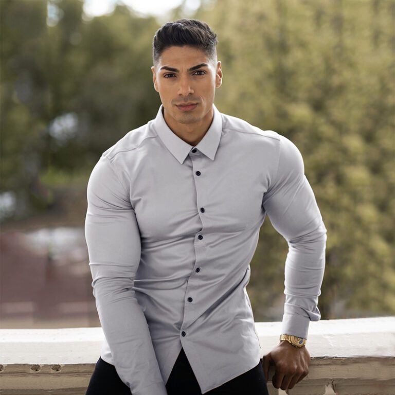 Men Fashion Casual long Sleeve Solid Shirt Super Slim Fit Male Social Business Dress Shirt Brand 5