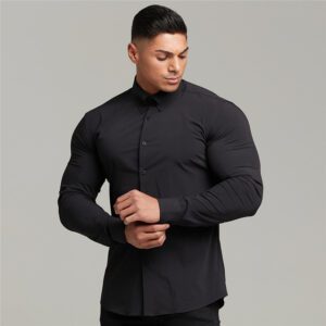 Men Fashion Casual long Sleeve Solid Shirt Super Slim Fit Male Social Business Dress Shirt Brand.jpg 640x640
