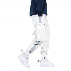 Men Hip Hop Drawstring Multi Pockets Straps Ankle Tied Long Cargo Pants Trousers 1.jpg 640x640 1