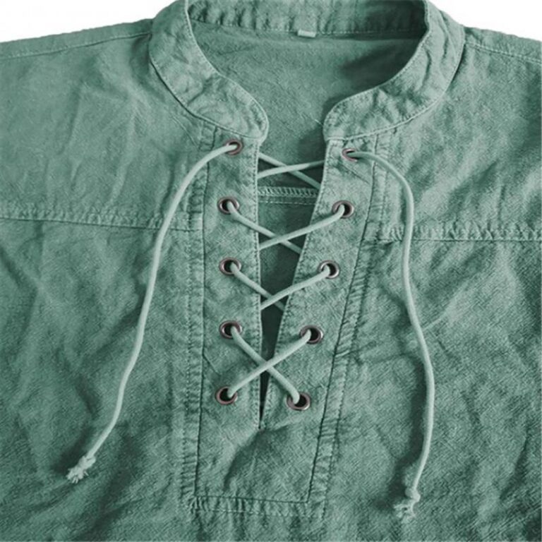 Men Knight Medieval Tunic Vintage Lace Up Renaissance Roman Shirts Halloween Costume for Adult Viking Pirate 5