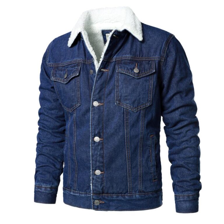 Men Light Blue Denim Jackets Slim Casual Denim Coats New Male High Quality Cotton Thicker Winter 3