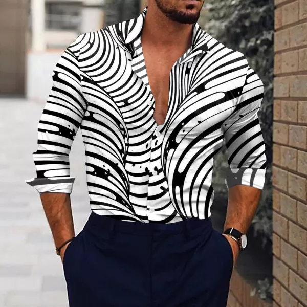 Men Music Note Print White Shirt Social Dress Streetwear Fashion Casual 3d Digital Print Lightweight Breathable 2 jpg