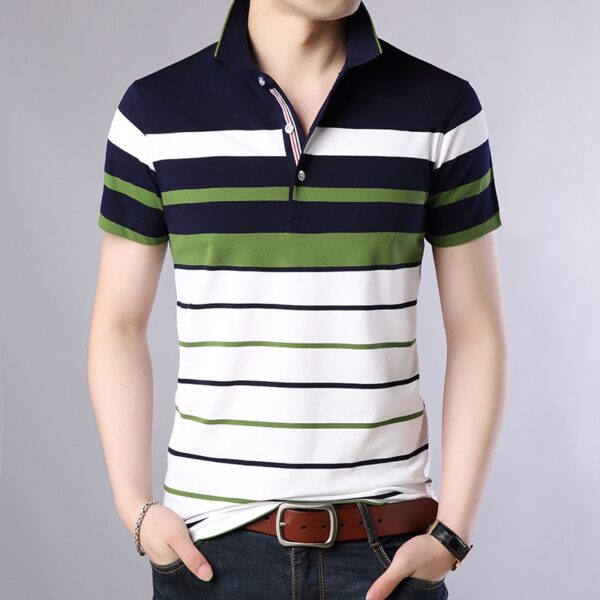 Men S Classic Striped Polo Shirt Cotton Short Sleeve 2021Summer Plus Oversize M XXXXL 1