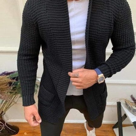 Men Striped Casual Knitting Cardigan Spring Autumn V Neck Solid Long Sleeve Male Jacket Daily Style 2.jpg 640x640 2