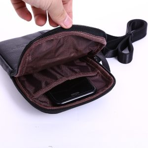 Men s Genuine Leather Waist Packs Phone Pouch Bags Waist Bag Male Small Chest Shoulder Belt 4