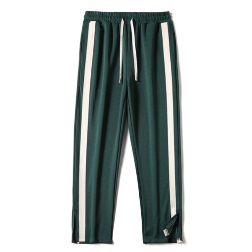 Men s Striped Slit Pants Spring Autumn Straight Wide Leg Trousers High Street Loose Casual Trousers 2