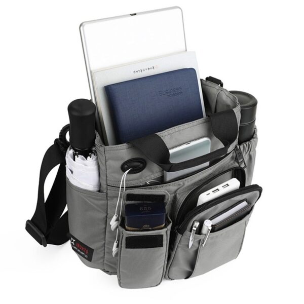 Men s USB Charging Messenger Bag Waterproof Zipper Handbag For Male Multifunctional Casual Crossbody Bag 2