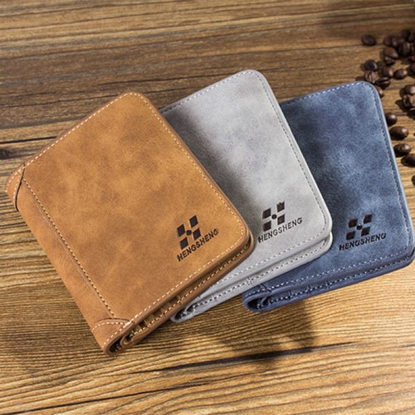 Men s Wallet Leather Billfold Slim Hipster Cowhide Credit Card ID Holders Inserts Coin Purses Luxury 1