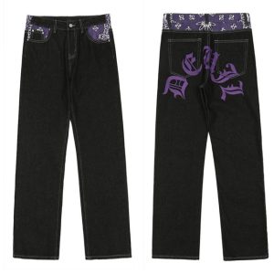 Men s Y2k Jeans Cashew Flowers Oversize Streetwear Casual Pants Punk Hip Hop Letter Print Baggy.jpg 640x640