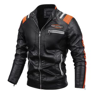 Mens Vintage Motorcycle Jacket 2021 Men Fashion New Biker Leather Jacket Male Embroidery Bomber Coat Winter 1