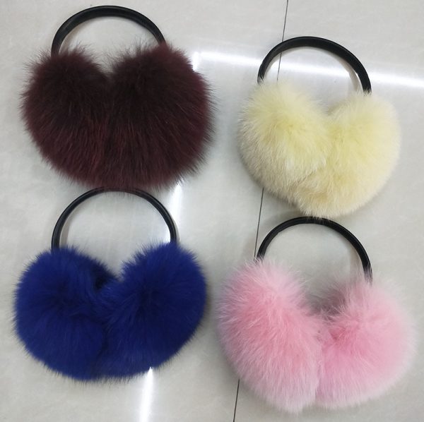 Natural Raccoon Fur Winter Big Earmuffs Women Oversize Korea Fashion Warm Real Fur Earcaps Thick Big 4