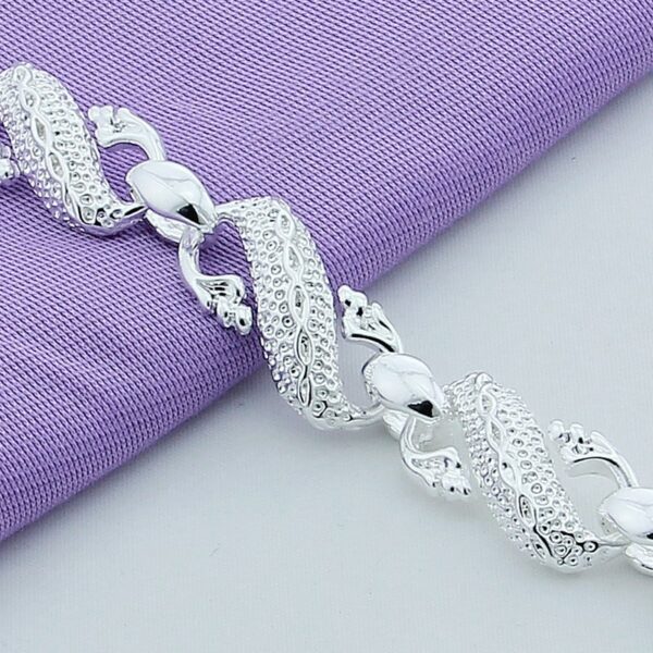 New 2019 Trendy 925 Sterling Silver White Chinese Dragon Chain Bracelets For Men Fashion Jewelry Pulseira 1