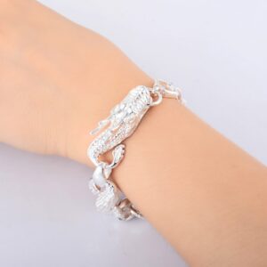 New 2019 Trendy 925 Sterling Silver White Chinese Dragon Chain Bracelets For Men Fashion Jewelry Pulseira 3