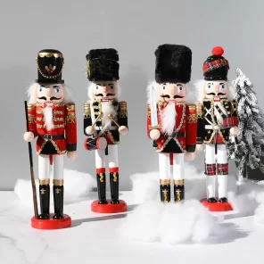 New Inches Nutcrackers England Honor Guard Handmade Wooden Folk Crafts Figurines Ornaments Home Decor Gifts