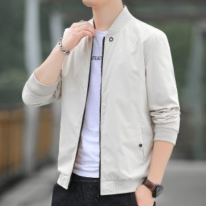 New Autumn Bomber Baseball Jacket Men Fashion Slim Fit Coat Streetwear Solid Color Male Outwear Zipper