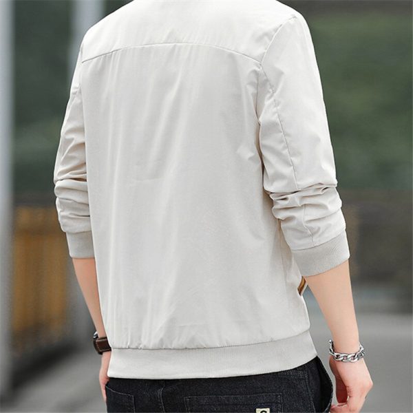 New Autumn Bomber Baseball Jacket Men Fashion Slim Fit Coat Streetwear Solid Color Male Outwear Zipper 5