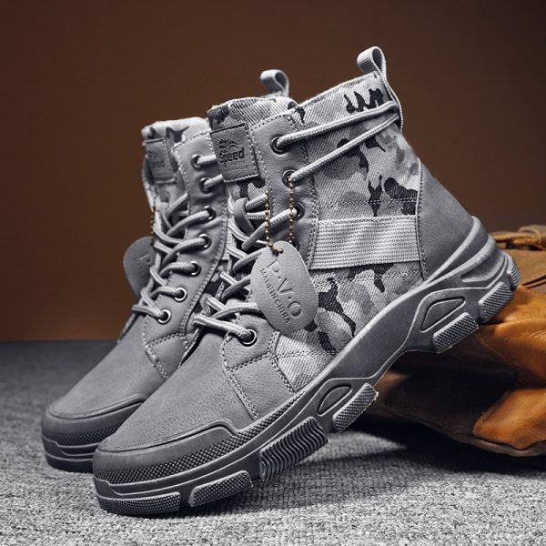 New Autumn Early Winter Shoes Men Boots High top Canvas Shoes Camouflage Street Shoes Mens Ankle 3