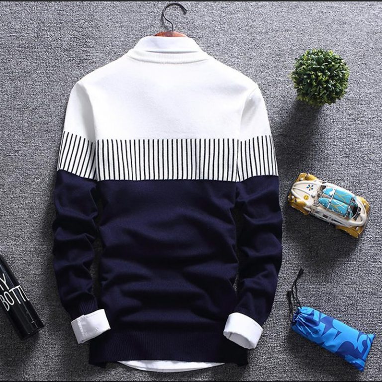 New Autunm Pullovers Men Fashion Strip Causal Knitted Sweaters Pullovers Mens Slim Fit O Neck Knitwear 1