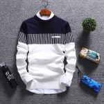 New Autunm Pullovers Men Fashion Strip Causal Knitted