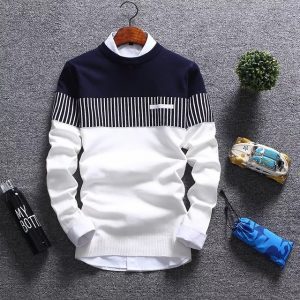 New Autunm Pullovers Men Fashion Strip Causal Knitted Sweaters Pullovers Mens Slim Fit O Neck Knitwear 2.jpg 640x640 2