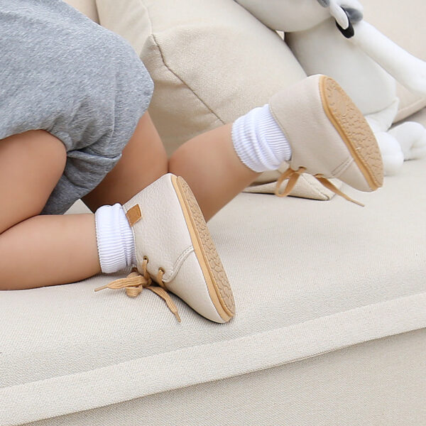 New Baby Shoes Retro Leather Boy Girl Shoes Multicolor Toddler Rubber Sole Anti slip First Walkers 5