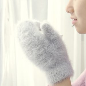 New Cute Rabbit Wool Gloves Korean Female Winter Thicken Warm Mittens Solid Color Elastic Full Finger 11.jpg 640x640 11