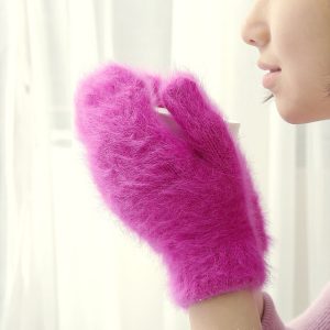 New Cute Rabbit Wool Gloves Korean Female Winter Thicken Warm Mittens Solid Color Elastic Full Finger 9.jpg 640x640 9