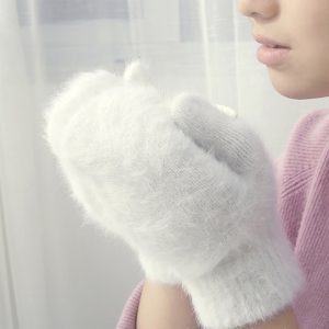 New Cute Rabbit Wool Gloves Korean Female Winter Thicken Warm Mittens Solid Color Elastic Full Finger.jpg 640x640