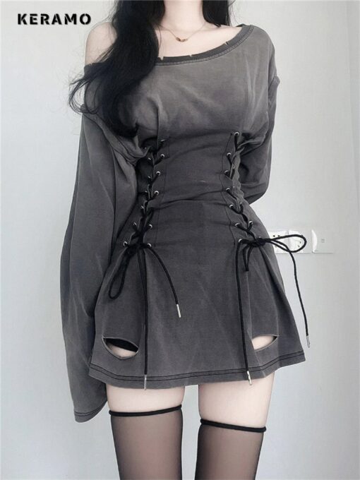 Fairycore Grunge Goth Corset Dress - Aesthetic Streetwear - Image 2